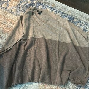 Halogen women’s sweater poncho tan beige one size
